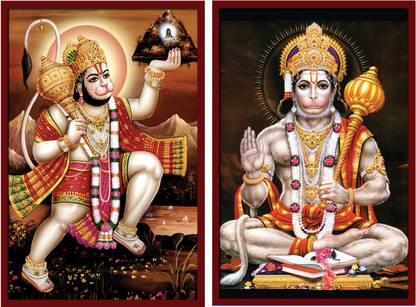 FATHER AND SONS 45.72 cm Royal different Hanumanji Self Adhesive Sticker