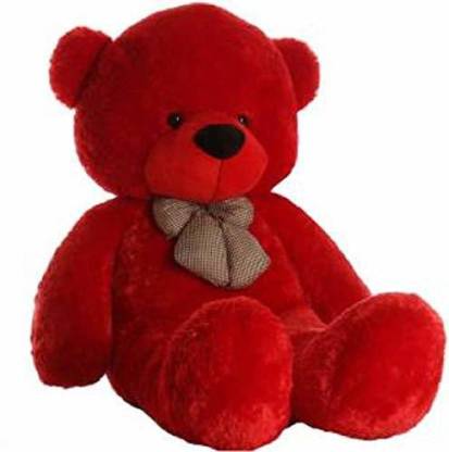 DTSM Collection Red Soft toy for kids, Girls & Children Playing Teddy Bear Loveable & Huggable in Size of 3 Feet long  - 80 cm