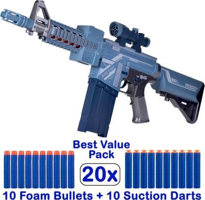 WISHKEY Battery Operated Blaze Storm Soft Bullet Dart Automatic Gun Toy Weapon for Kids with 80 Bullets Guns & Darts