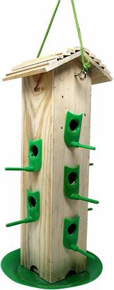 AMIJIVDAYA Wooden Wall mount and Hanging Bird feeder Pack of 1 Window Bird Feeder Bird Feeder