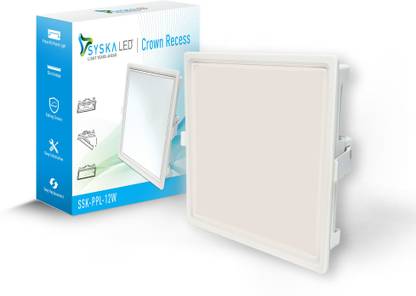 Syska SSK-PPL-12W Crown Square 4000K Recessed Ceiling Lamp