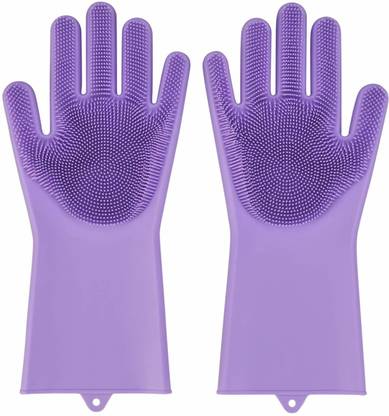 ADA Heavy Duty Magic Silicone Washing Gloves, Latex Free Scrubbing Cleaning Gloves Wet and Dry Glove