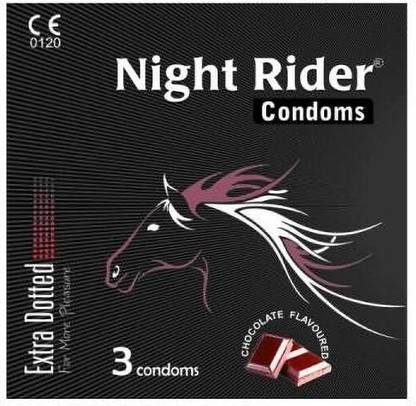 NIGHT RIDER Chocolate Flavoured-extra dotted Condom