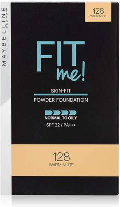 MAYBELLINE NEW YORK Fit Me Two Way Cake (Powder Foundation), 128 Warm Nude, 9 g Foundation