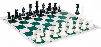 Quinergys ® Tournament Roll Up Green Chess Mat - Type-S Strategy & War Board Game