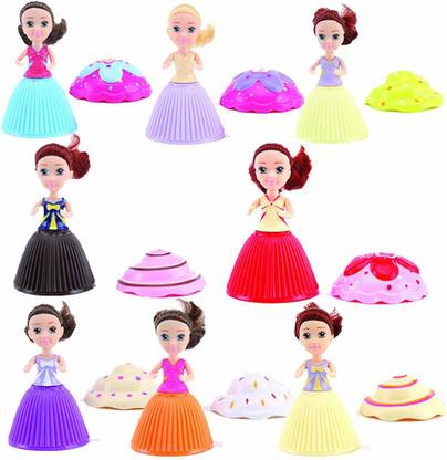 S-LINE 2 Pack Scented Cupcake Dolls Toys with Surprise,Reversible Cake