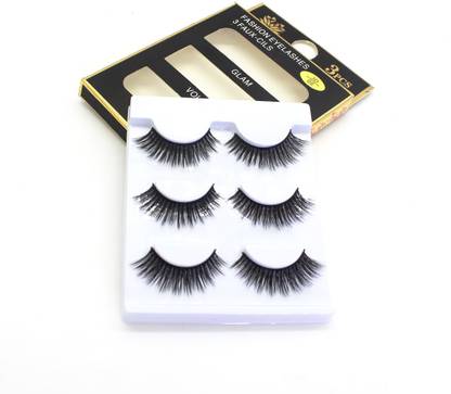 Vinayakart 3D False EyeLashes Reusable Non Magnetic Lash Strip 6 Pairs
