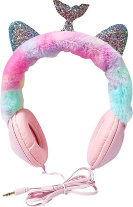 ONOTIC Mermaid and Sequence Ear Shape Over The Ear 3.5mm for Kids Wired Gaming