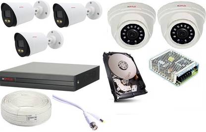CP PLUS CP PLUS GUARD+ INTELLIGENT FULL COLOR HD (CP-GPC-T24PL2-S) 2 BULLET, (CP-VAC-D24PL2-V3 3 DOME CAMERA ),(CP-VRA-1E0801) COSMIC 8 CHANNEL DVR, 8 CHANNEL POWER SUPPLY, 1TB HARD DISK ,90M WIRE BUNDLE,BNC AND DC CONNECTORS. Security Camera