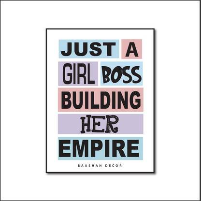 BAASHAH Just a Girl Boss Building Her Empire Fridge MDF Magnet for Home, Kitchen - Multipurpose (Multicolor, 3x4-inch) Fridge Magnet Pack of 1