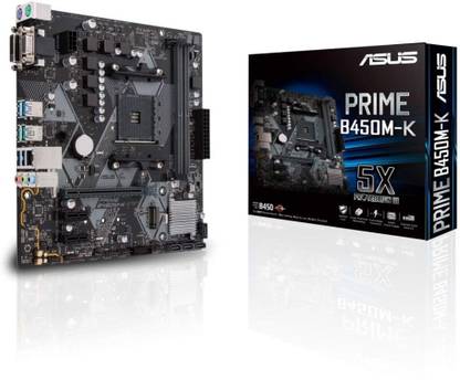 ASUS PRIME-B450M-K AM4Socket Micro-ATX AMD B450 Chipset DDR4 Motherboard for Desktop