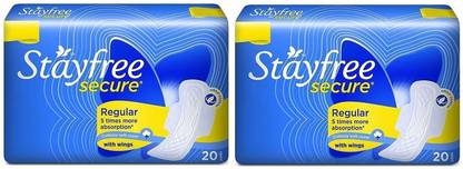 STAYFREE Secure Regular 20+20 Sanitary Pad Sanitary Pad