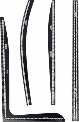 KHYATI Fashion Designing Hard Plastic Scale ,Set of 4 scales, L- Square, Arm Curve, Hip Curve & long ruler Sewing Kit Sewing Kit