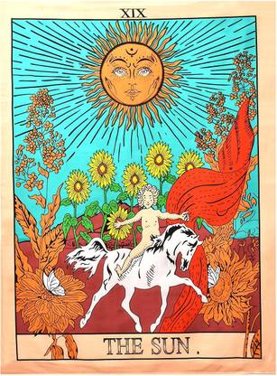 AMURA artisans The Sun Tarot card Multicolour-2 Art Tapestry