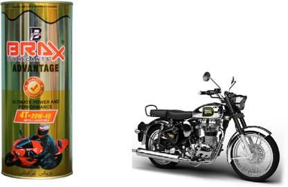 Brax ADVANTAGE ULTIMATE POWER AND PERFORMANCE 4T-20W-40 API SJ/JASO MA2 ,900 ML , LUBRICANT Royal Enfield Classic Chrome (PACK OF 1) Synthetic Blend Engine Oil