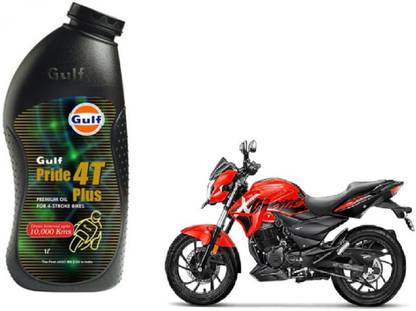 Gulf Pride 4T Plus Premium Oil For - 4 Stoke Bikes Hero CBZ Extreme 1 Litre Synthetic Blend Engine Oil
