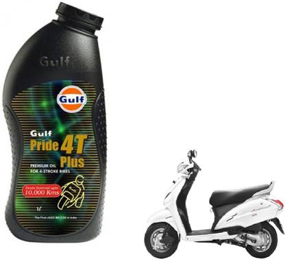 Gulf Pride 4T Plus Premium Oil For - 4 Stoke Bikes Honda Activa 1 Litre Synthetic Blend Engine Oil