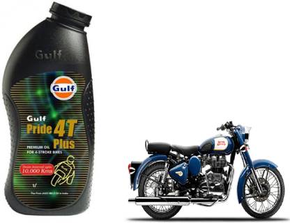 Gulf Pride 4T Plus Premium Oil For - 4 Stoke Bikes Royal Enfield Classic 350 1 Litre Synthetic Blend Engine Oil