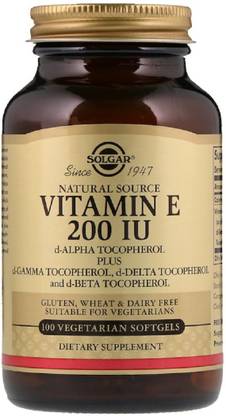 Solgar Naturally Sourced Vitamin E, 200 IU, 100 Vegetarian Softgels