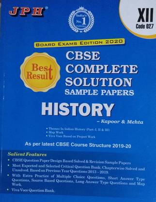 JPH Class 12 CBSE History Complete solution Sample Papers