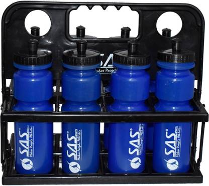 SAS SPORTS Set of 10 Water Bottles and Carrier for Team in yellow color 750 ml Sipper