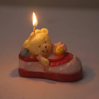 FUNCART Pink Teddy Shoe Candle