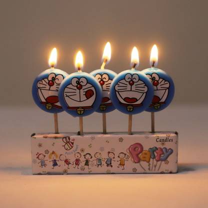 FUNCART Round Doraemon tooth pick Candle