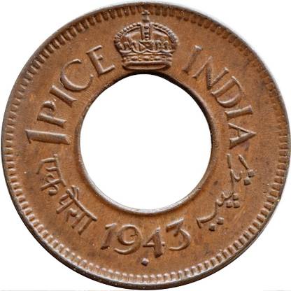 Klowage George VI-1 Pice 1943 Medieval Coin Collection