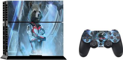 GADGETSWRAP SPS4C13663 - Printed Avengers End Game Rocket Raccoon Skin For PS4 Console & Controller  Gaming Accessory Kit