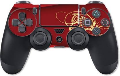 GADGETSWRAP PS4CS12299 - Printed Red Gold Abstract Split Skin For PS4 Controller  Gaming Accessory Kit