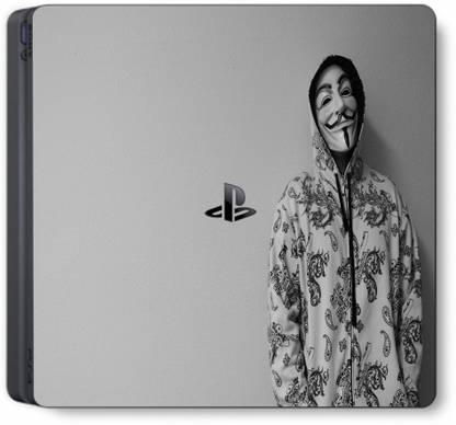 GADGETSWRAP PS4CS7411 - Printed Grey Anonymous Skin For PS4  Gaming Accessory Kit