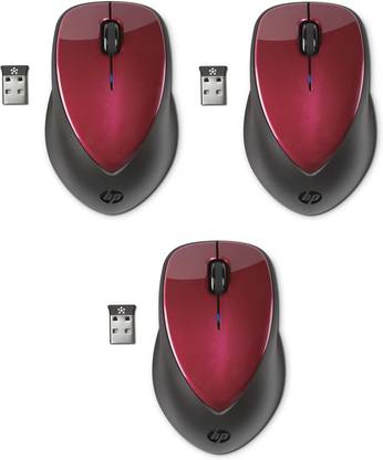 HP Wireless Mouse X4000 with Laser Sensor (Ruby Red) (Pack of 3) Wireless Ambidextrous Laser Mouse  with Bluetooth