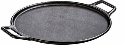RIYA Baking Pan. Pre-Seasoned Round Baking Pan with Dual Loop Handles for Pizza Pizza Tray