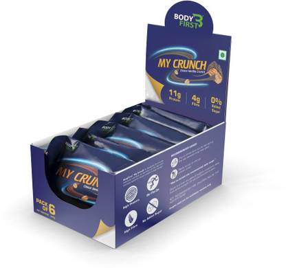 BodyFirst 11g Protein, Zero Sugar, Pack of 6 Protein Bars