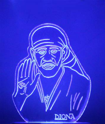 DIONA SAIBABA - SHIRDI 3D MULTICOLOR DIVINE LED NIGHT LAMP Night Lamp