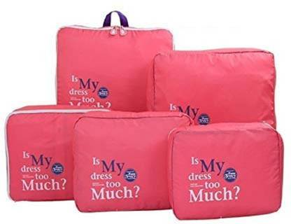 FIDELITY 5 pcs Nylon Packing Cube Travel Bag One Set System Durable Unisex Clothing