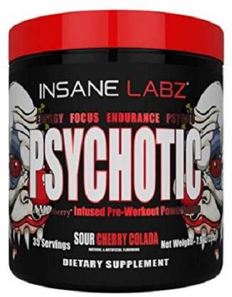 insane labz PSYCHOTIC SOUR CHERRY COLADA FLAVOUR 35 SERVINGS STRONGEST PRE WORKOUT SUPPLEMENT