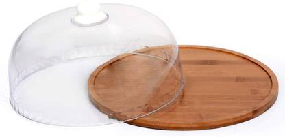 GOLKIPAR Acrylic Round Cake Stand with Dome Cover (3 in 1) Serving Platter and Cake Plate Plastic Cake Server