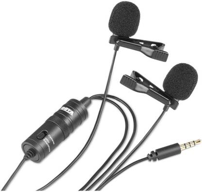 BOYA BY-M1DM Dual Omni-Directional Lavalier Mic Camera Microphone