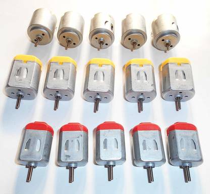 मुके DC Motor 3-6V (TOY MOTOR) Mini Electric Hobby Motor for DIY Toys Science Projects (15 Pieces) मोटर नियंत्रण इलेक्ट्रॉनिक हॉबी किट