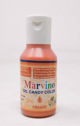 Marvino Edible Metallic Shiny Cake Icing Whipping Cream Gel Color Orange
