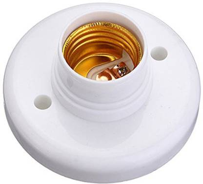 Vibrat Enterprise E27 Round Plastic Base Screw Light Bulb Lamp Socket Holder Plastic Light Socket