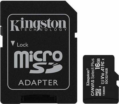 KINGSTON SDCS2/16GBIN Canvas Select Plus A1 16 GB MicroSDHC Class 10 100 MB/s  Memory Card Compatible with Mobile
