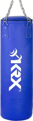 KRX Ultimate 4 Feet Unfilled Blue Punching Bag PU Leather with Chain Hanging Bag