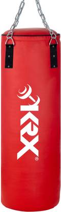 KRX Phantom 3 Feet Unfilled Red Punching Bag SRF Material with Chain Hanging Bag