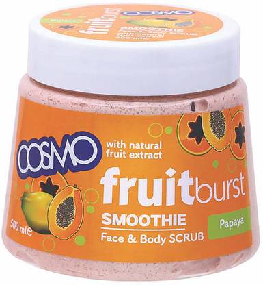 COSMO Fruit Burst Papaya Face & Body Scrub, 500ml