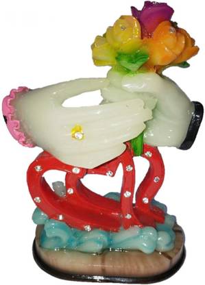 TamBoora Engagement Gift For Couple/Gifts For Marraige couples/Showpiece For Love Couple/Engagement Ring Gift Showpiece/Valentines Showpiece/Marraige Gifts Show piece/Multicolor Flourocent Showpiece for Home Decor.Gifts for Girlfriend Decorative Showpiece  -  19 cm