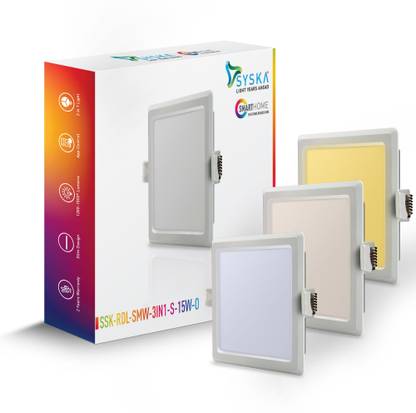 Syska Smart RDL-SMW-3IN1-S-15W-O Multicolor Ceiling Lamp