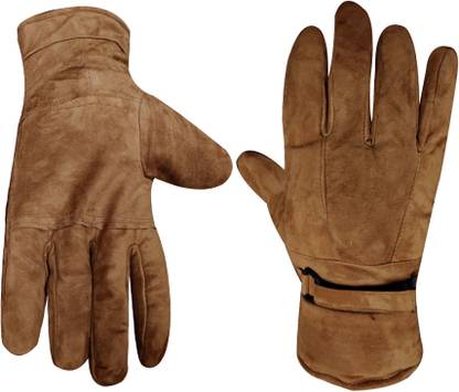 NIKROKZ SOFT/SUEDE LEATHER GLOVE BROWN-12 Riding Gloves
