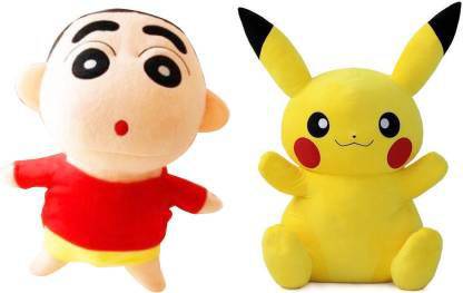 Pasanda Combo Set of Shinchan And cute Pikachu pokemon Soft Toy  - 25 cm